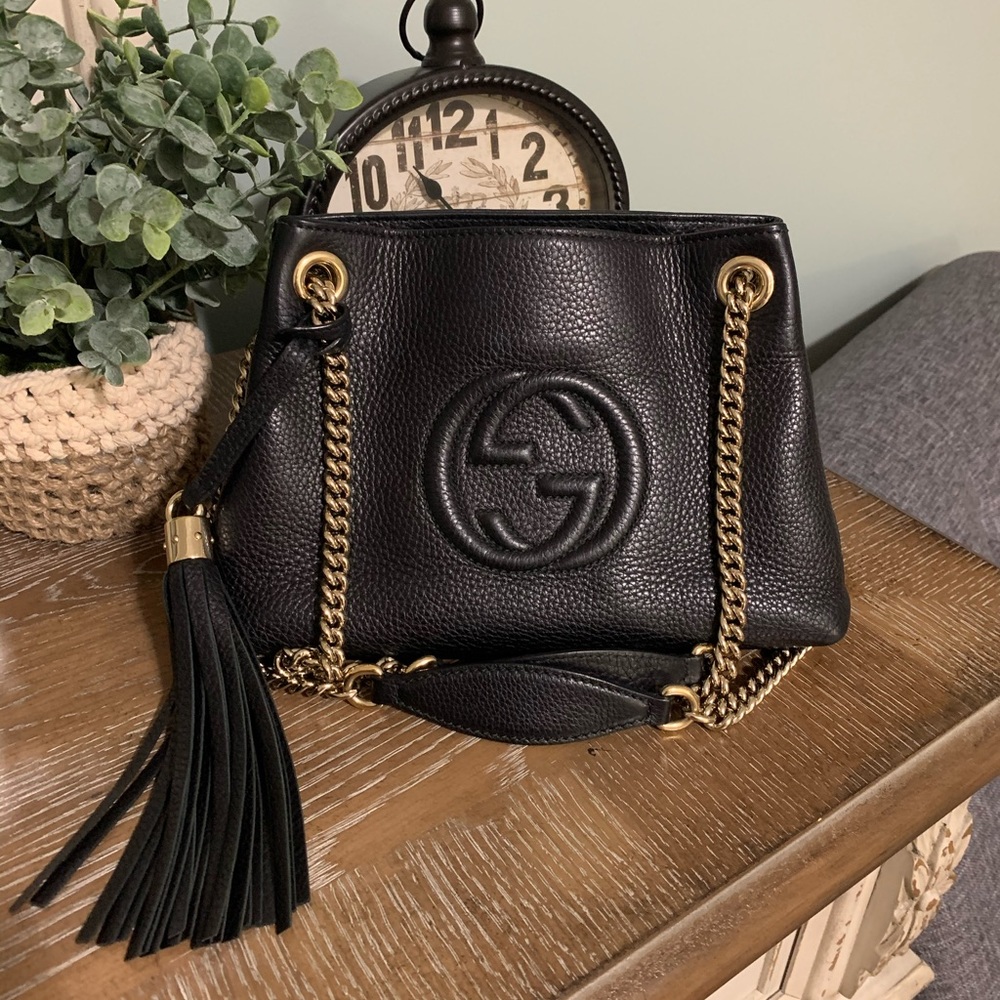 Gucci Soho chain Tote in black/ Small